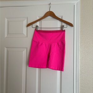 JoyLab Neon Pink High-Rise Bike Shorts